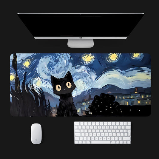Starry Sky Black Cat Mouse Pad (4 Styles)