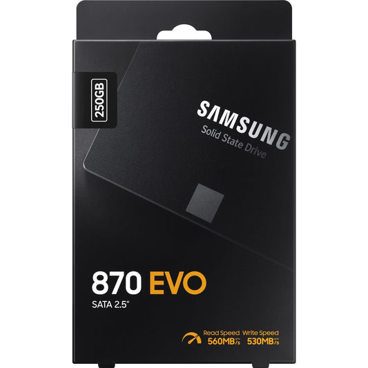 Samsung 870 EVO 250GB 2.5-inch SATA SSD retail box, Solid State Drive