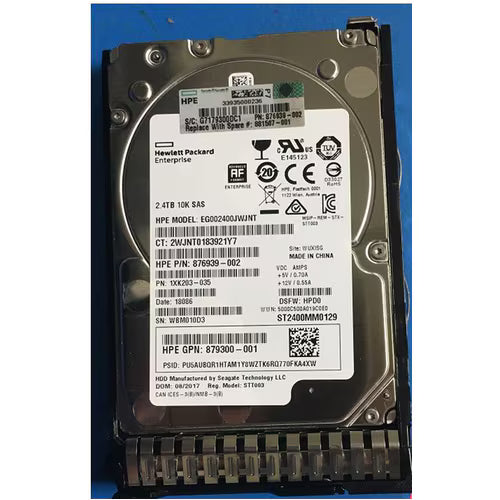 HPE hot-plug SAS hard drive, 2.4TB 10K, front connector pins