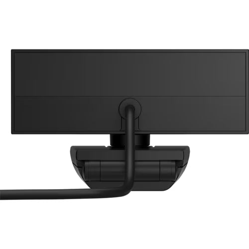 HP FHD webcam front view with wide display panel and adjustable base, black