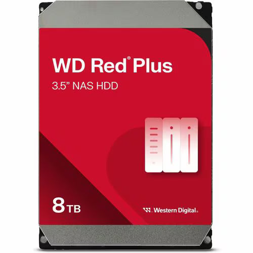 WD Red Plus 8TB 3.5-inch NAS HDD with red label