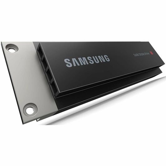 Black Samsung NVMe SSD module with connector edge and engraved label