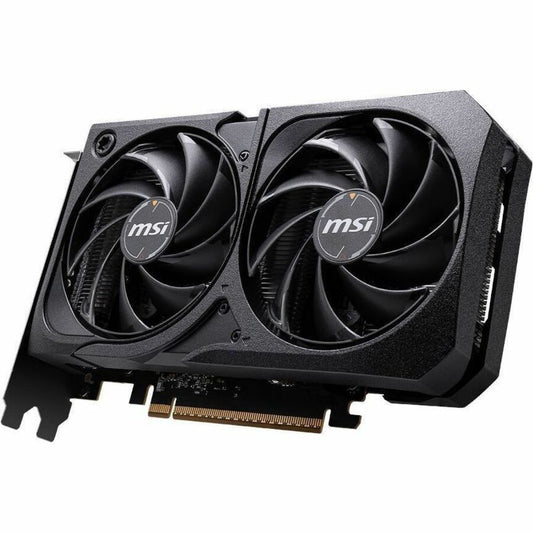 MSI GeForce RTX graphics card, dual-fan cooling and gold-contact edge visible