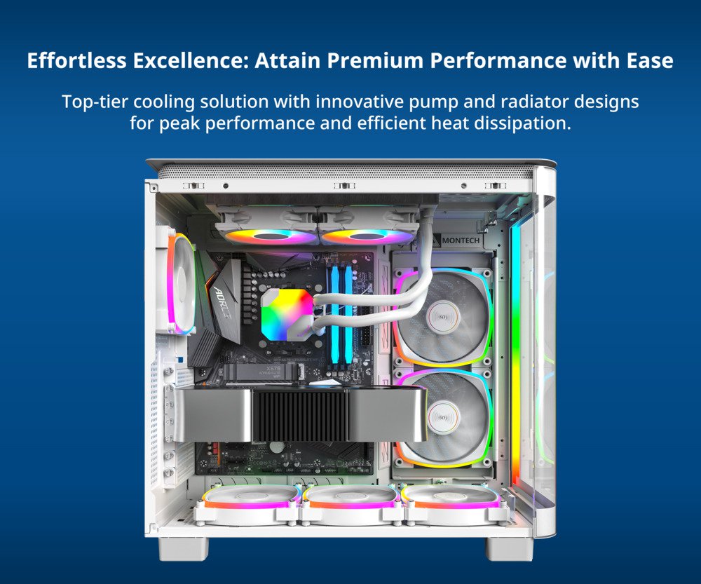 Montech HYPERFLOW ARGB 240 WHITE - Liquid CPU Cooler - AIO Water Cooler