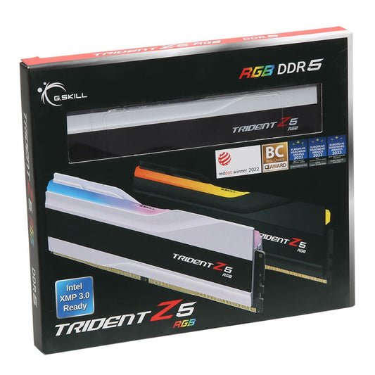 G.SKILL Trident Z5 RGB DDR5 memory kit box with two module graphics