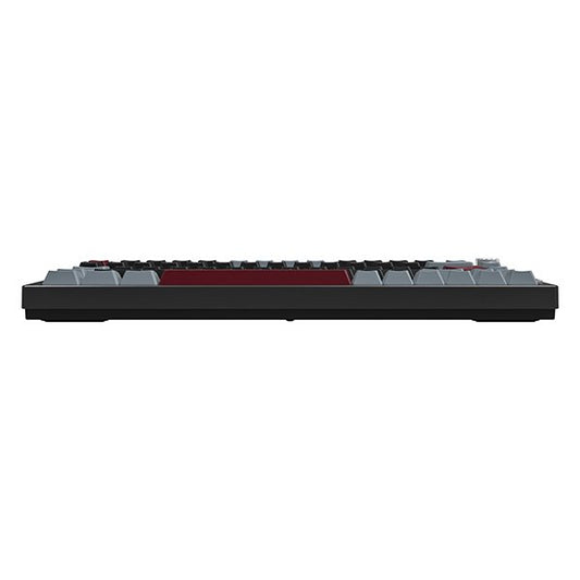 75% TKL mechanical keyboard side profile with black frame and gray keycaps