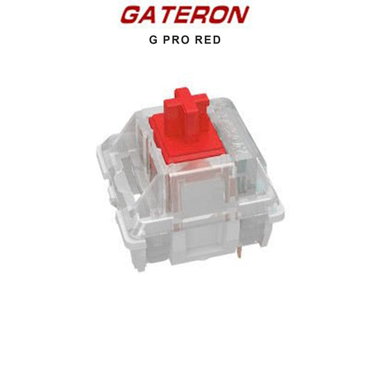 Gateron G Pro Red mechanical switch, clear housing, red stem