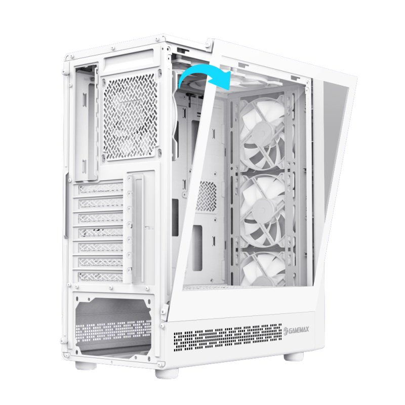 GameMax Starlight 2 AW ATX Mid Tower White PC Case - Tempered Glass