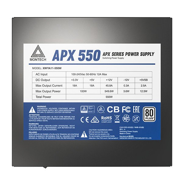 MONTECH APX Series APX 550W - Power supply (internal)