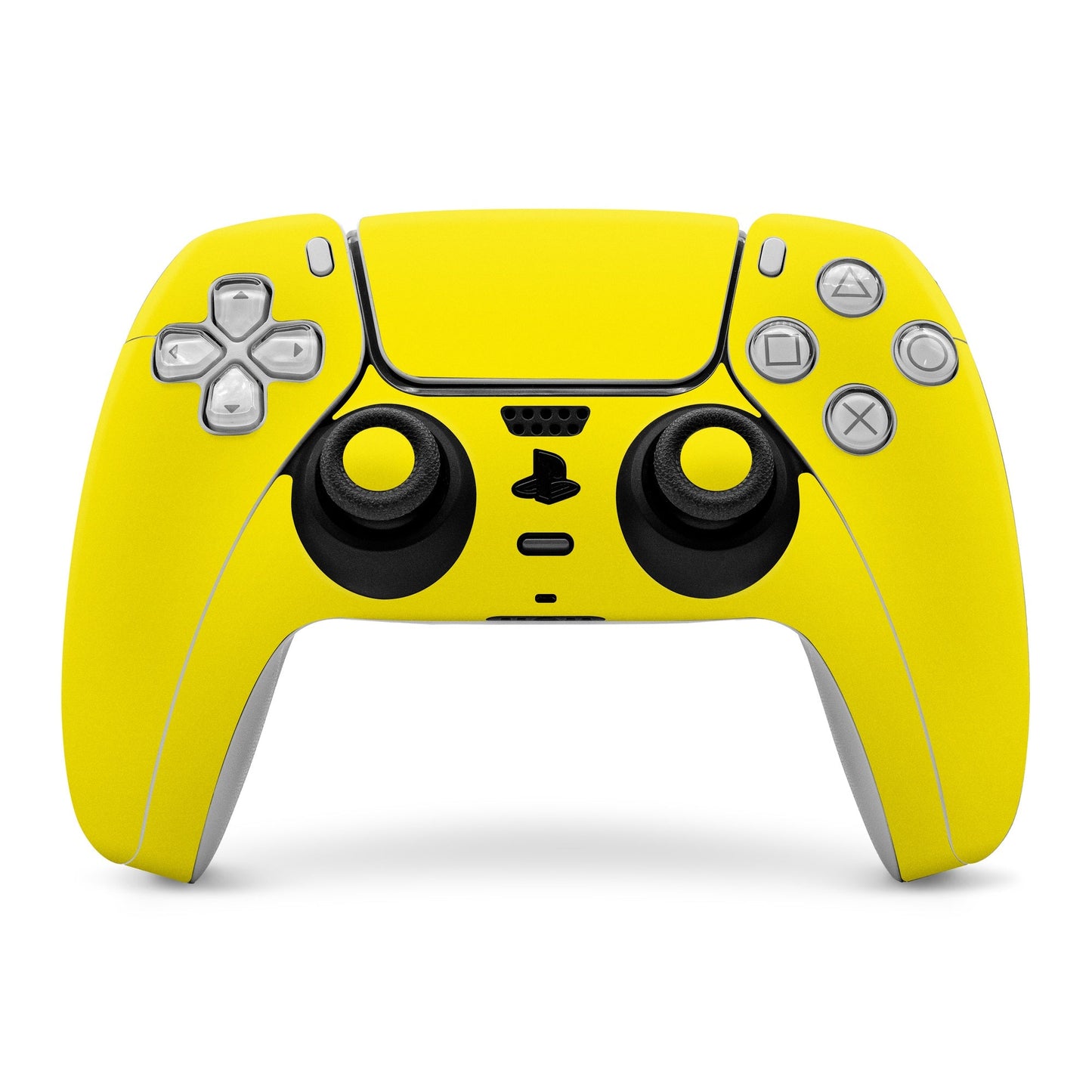 Yellow PlayStation 5 controller skin with button and stick cutouts