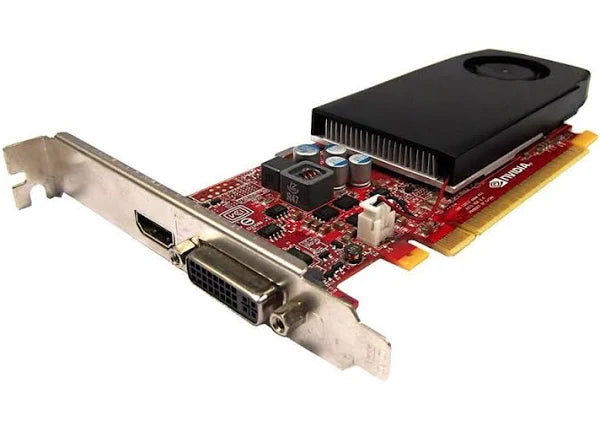 NVIDIA GeForce GT630 2GB PCIe graphics card with HDMI and DVI ports, black heatsink