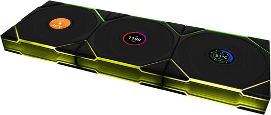 Lian Li UNI Fan TL - LCD Wireless 120 - Triple Pack (Reverse Blade)