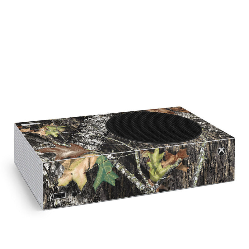 Xbox Series S skin with camouflage design and black center vent cover