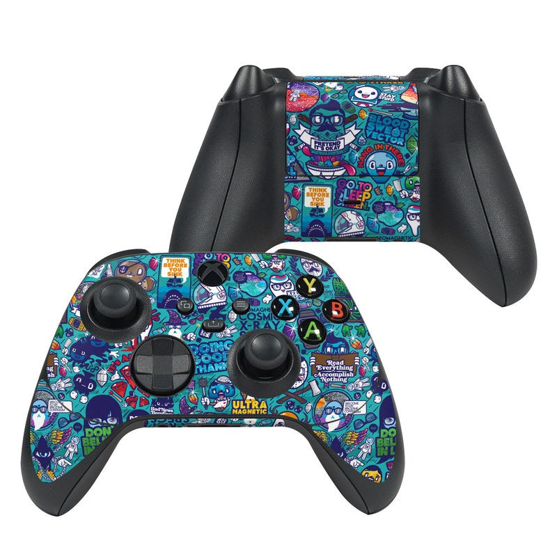 Xbox Series X controller skin with colorful comic character pattern