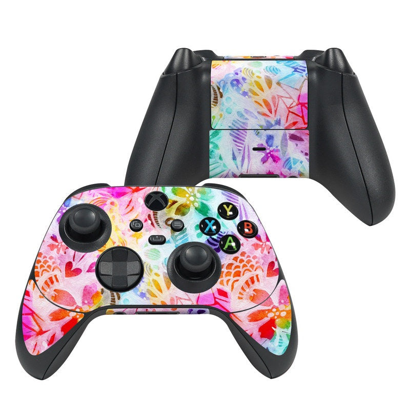 Xbox Series X controller skin, multicolor graffiti pattern with A/B/X/Y button labels