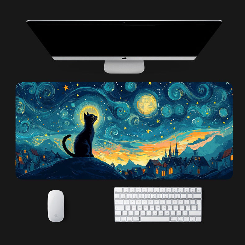 Starry Sky Black Cat Mouse Pad (4 Styles)