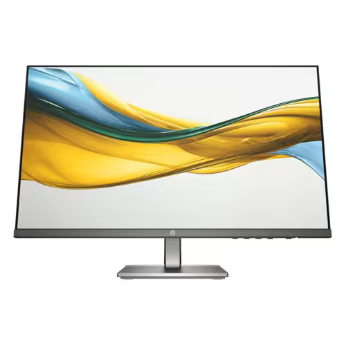 HP Series 5 23.8-inch FHD monitor front view with wave-style screen and stand