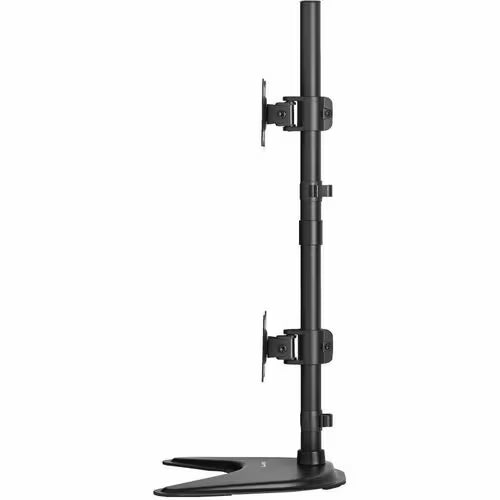 Dual Vertical Flat-Screen Desk Mount Monitor Stand - Clamp Swivel - Tilt 15" to 27"
