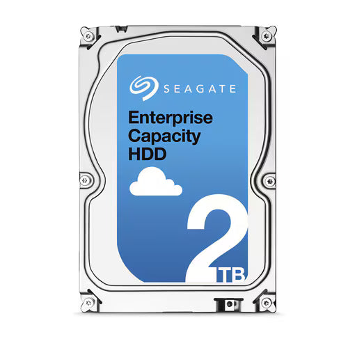 Seagate enterprise capacity 2TB 3.5-inch hard drive, front label with 2TB mark