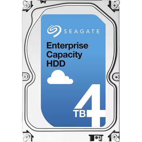 Seagate Enterprise Capacity HDD hard drive with blue label on metal casing
