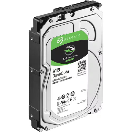 3.5-inch desktop SATA hard drive with green Barracuda label and exposed connectors
