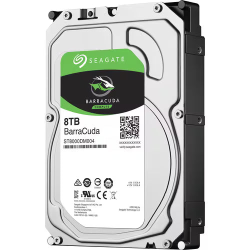 3.5-inch desktop SATA hard drive rear label with barcode and mounting points