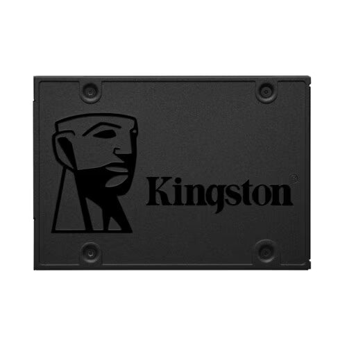 Black Kingston A400 2.5-inch SATA SSD back plate with four corner screw holes