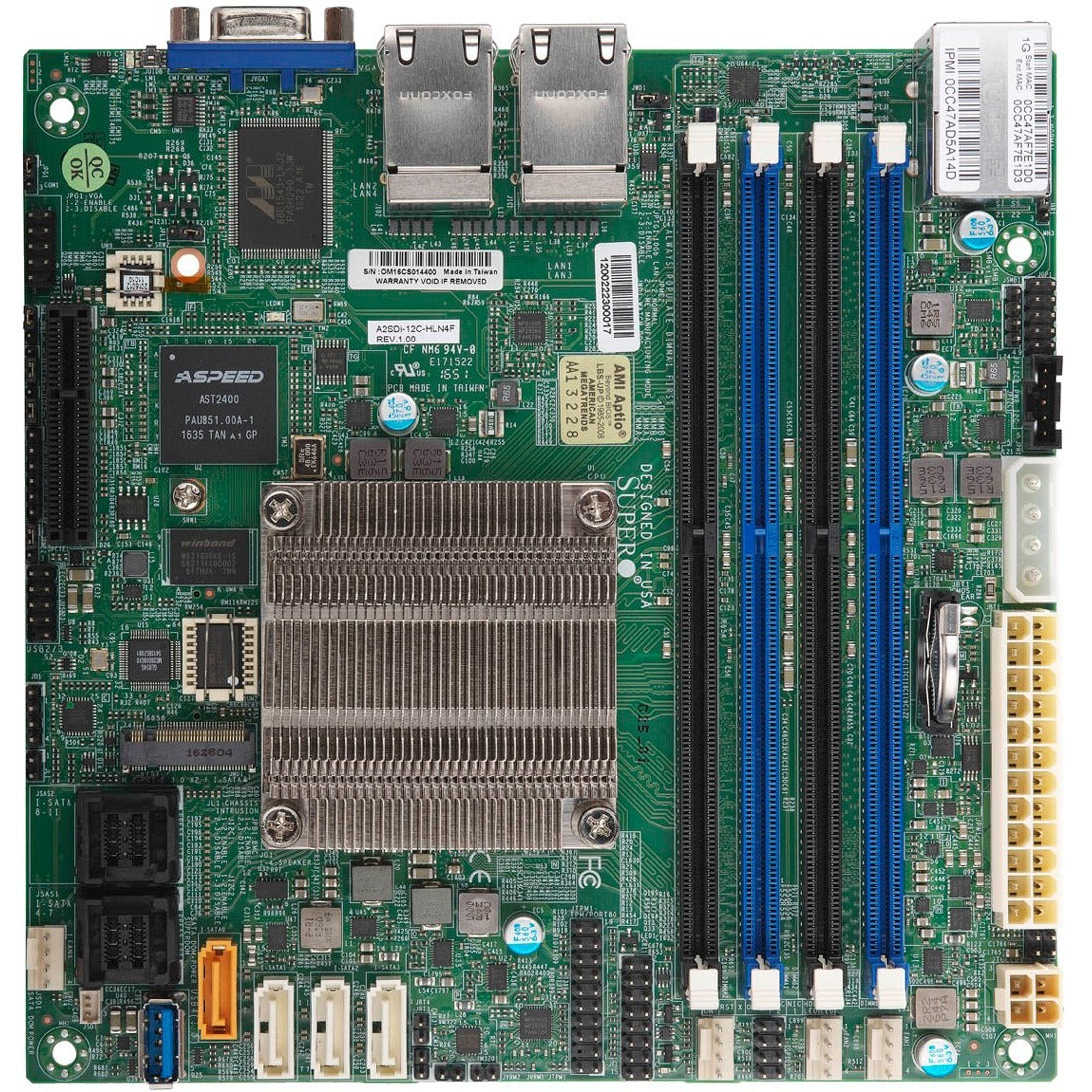 Supermicro A2SDi-8C+-HLN4F Server Motherboard - Socket BGA-1310 - Mini ITX