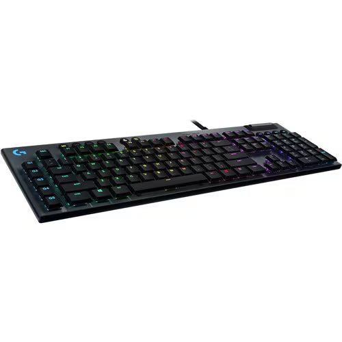 RGB mechanical gaming keyboard, black, with multicolor backlit keys