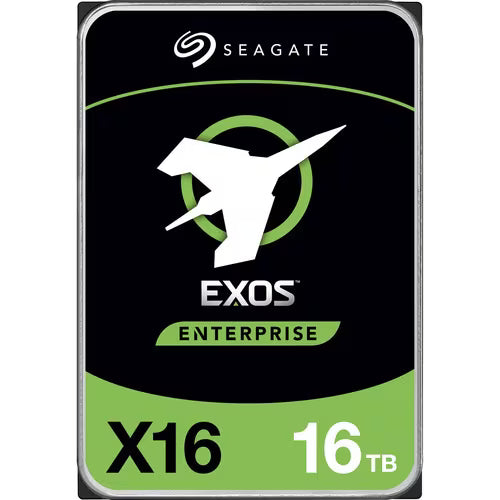 Seagate Exos enterprise 3.5-inch HDD, black with green X16 16TB label
