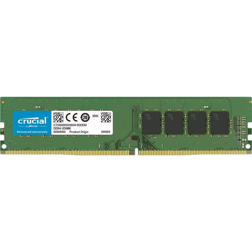 Crucial DDR4-3200 desktop memory DIMM, green PCB with black chips (16GB)