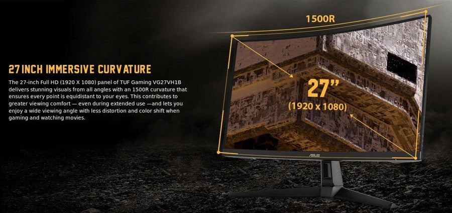 Asus VG27VH1B 27" Class Full HD Curved Screen Gaming LCD Monitor