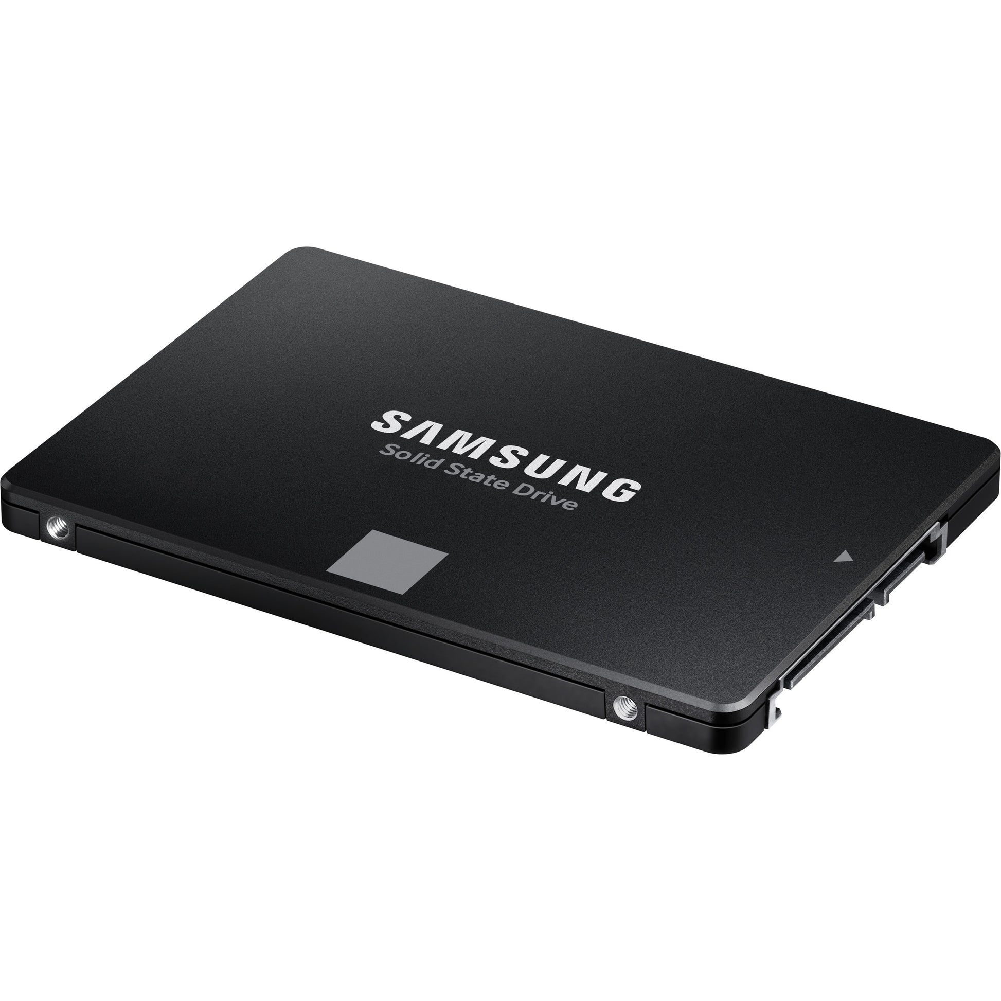 Black Samsung Solid State Drive 2.5-inch SATA SSD with connector edge visible