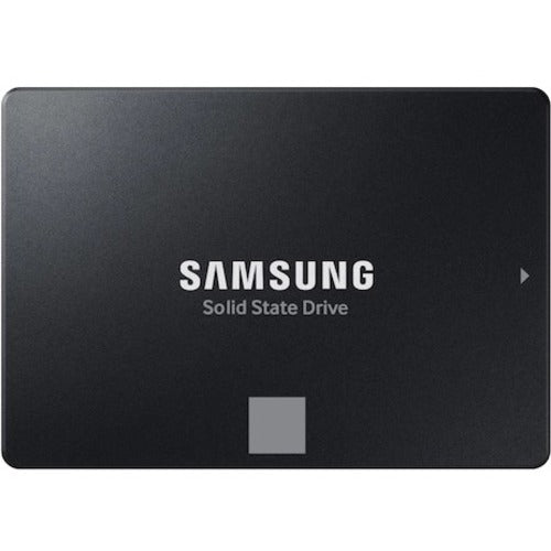 Black SSD front with Samsung logo and Solid State Drive text
