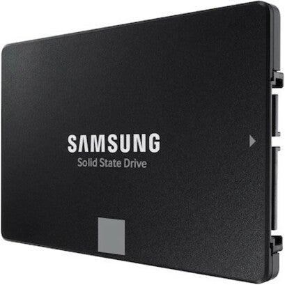 Black SSD front face with Samsung logo and Solid State Drive text