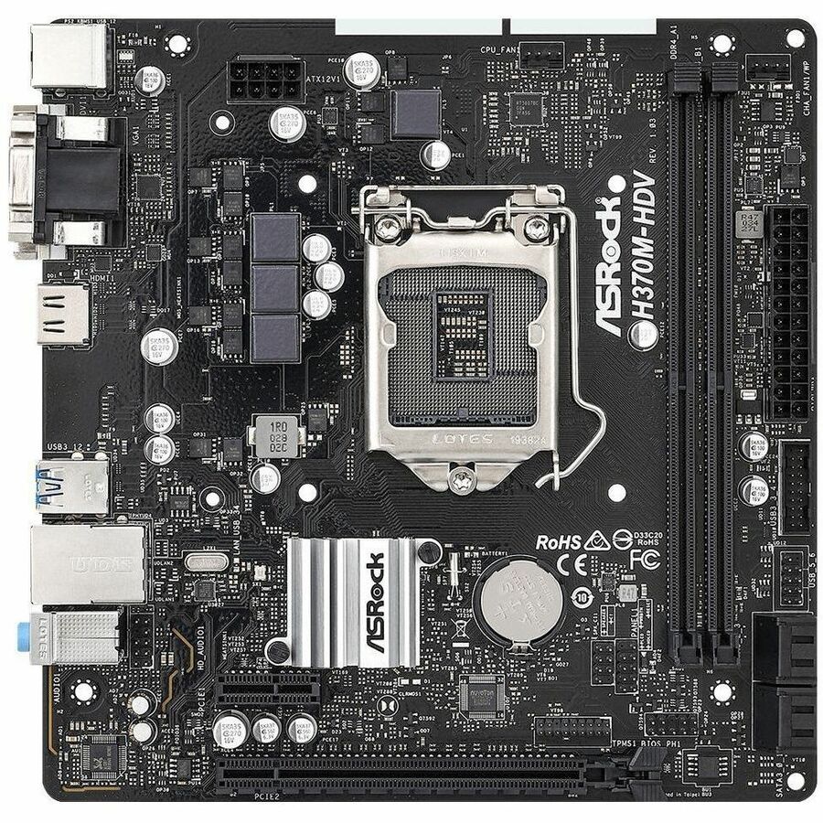 ASRock H370M-HDV Desktop Motherboard - Intel H370 Chipset