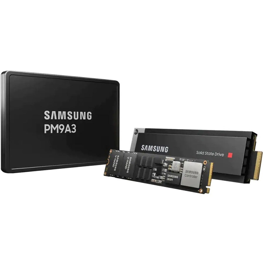 Samsung PM9A3 PCIe 4.0 NVMe datacenter SSD with black top and edge connector