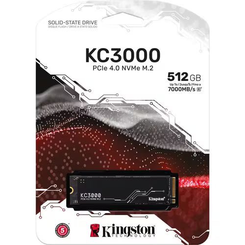 Kingston KC3000 PCIe 4.0 NVMe M.2 SSD, 512GB, label graphic