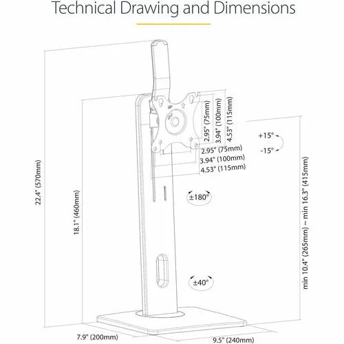 StarTech Free Standing Single Monitor Mount