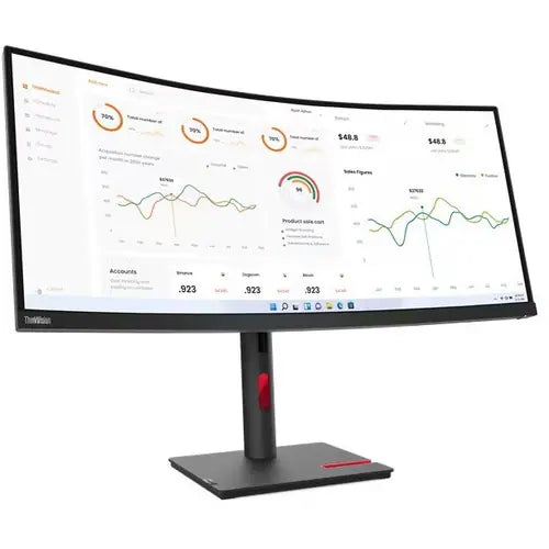Lenovo ThinkVision T34w-30 34" 1440p UW-QHD Curved Screen LED Monitor