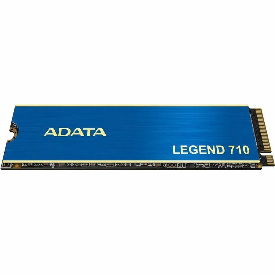 Adata LEGEND 710 NVMe M.2 2280 SSD, blue front with edge connector pins visible