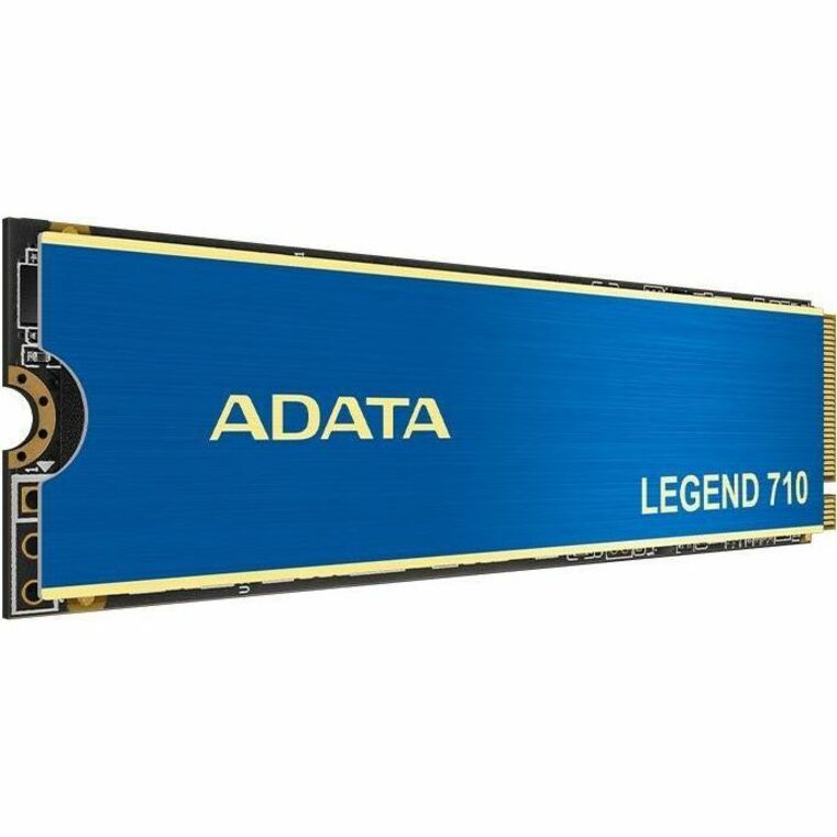 Adata LEGEND 710 NVMe M.2 2280 SSD shown at an angle, blue ADATA/LEGEND 710 front
