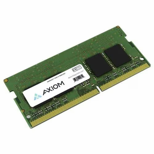 Axiom DDR5 SODIMM memory module with green PCB and white label