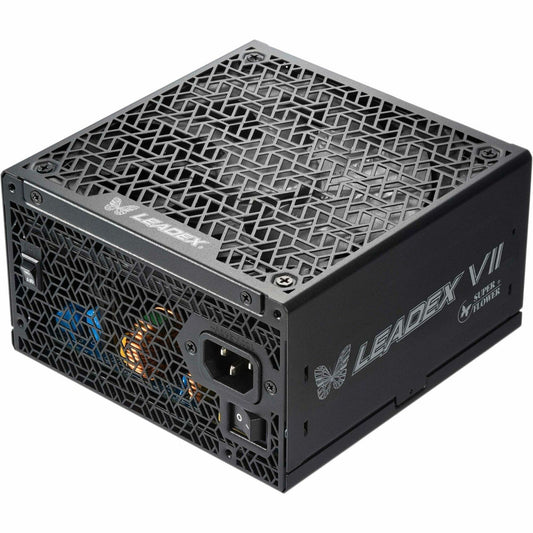 Black Super Flower LEADEX VII power supply unit with vented metal grille and side logo