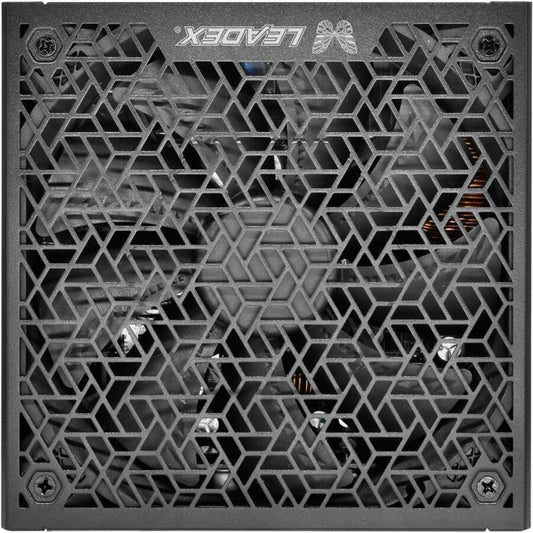 Black Super Flower power supply with textured vent pattern on the rear cover