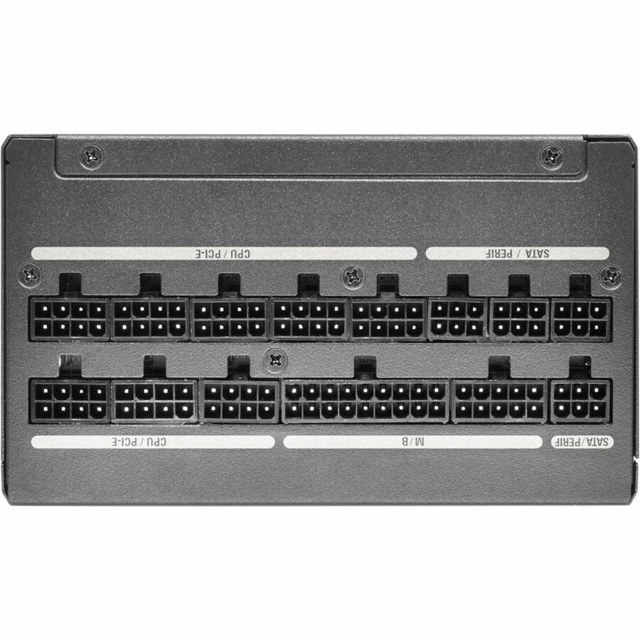 Black Super Flower LEADEX power supply rear panel with multiple modular power ports