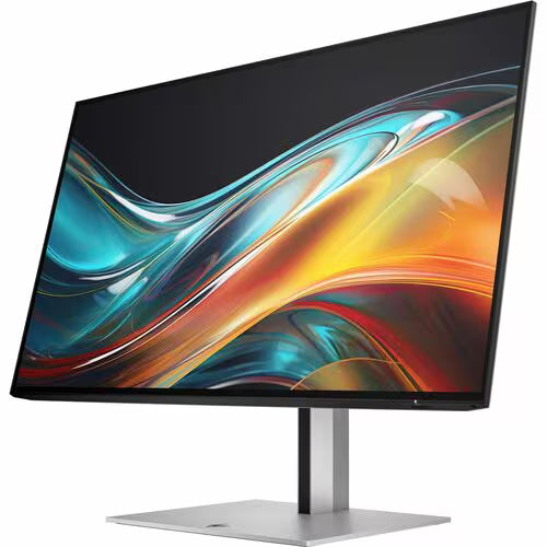 HP Series 7 Pro 23.8-inch FHD monitor with black bezel and silver stand