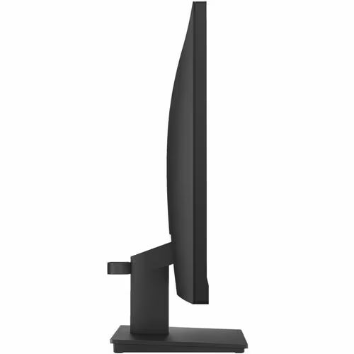 Black LCD monitor side profile with slim stand and base, no cables visible