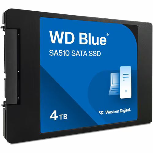 WD Blue SA510 2.5-inch SATA III SSD, 4TB, black rectangular case