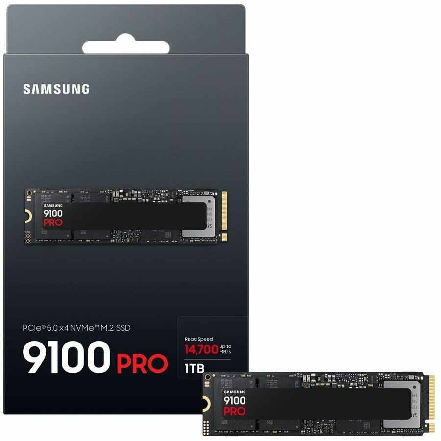Samsung 9100 PRO 1TB NVMe M.2 SSD retail box with small drive photo